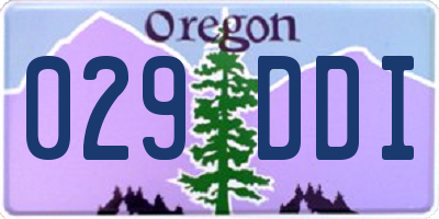 OR license plate 029DDI