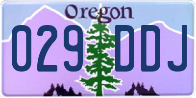 OR license plate 029DDJ