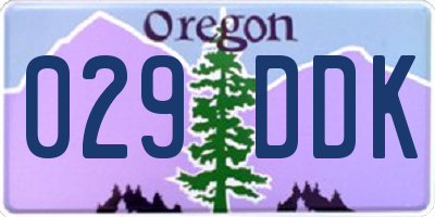 OR license plate 029DDK