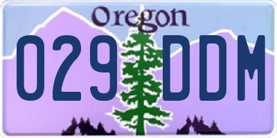OR license plate 029DDM