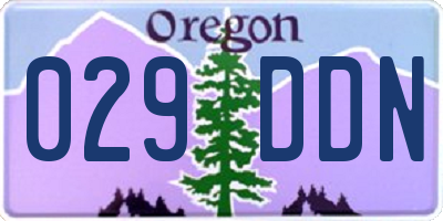 OR license plate 029DDN