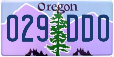 OR license plate 029DDO