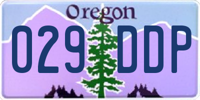 OR license plate 029DDP