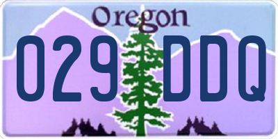 OR license plate 029DDQ