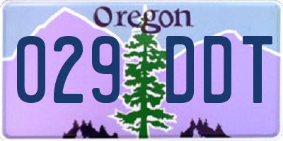 OR license plate 029DDT