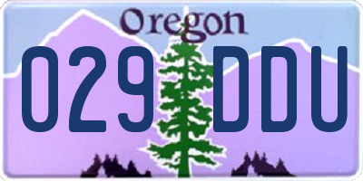 OR license plate 029DDU