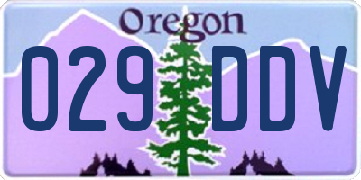 OR license plate 029DDV