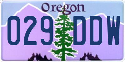 OR license plate 029DDW