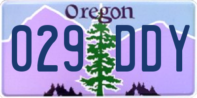 OR license plate 029DDY