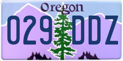 OR license plate 029DDZ