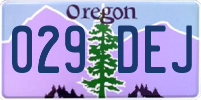 OR license plate 029DEJ