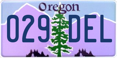 OR license plate 029DEL