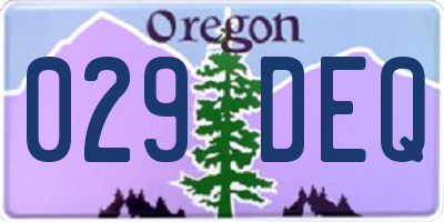 OR license plate 029DEQ