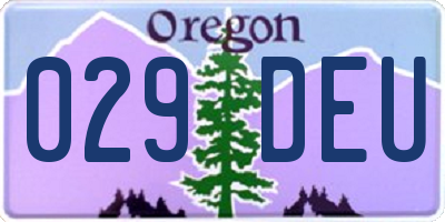 OR license plate 029DEU