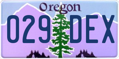 OR license plate 029DEX