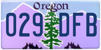 OR license plate 029DFB