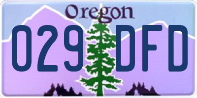 OR license plate 029DFD