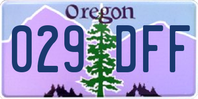 OR license plate 029DFF