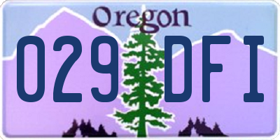 OR license plate 029DFI