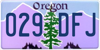 OR license plate 029DFJ