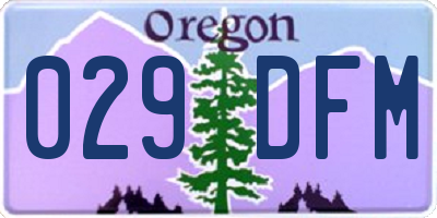 OR license plate 029DFM