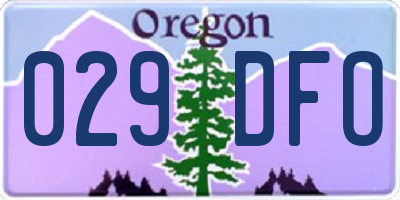 OR license plate 029DFO
