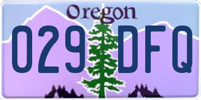 OR license plate 029DFQ