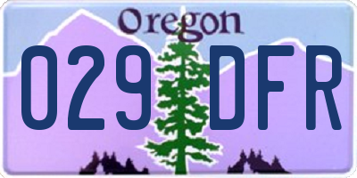 OR license plate 029DFR