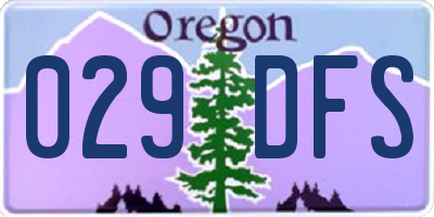 OR license plate 029DFS