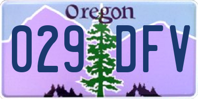 OR license plate 029DFV