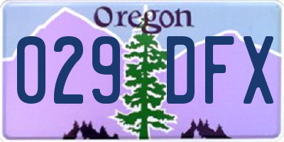 OR license plate 029DFX