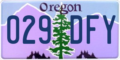 OR license plate 029DFY