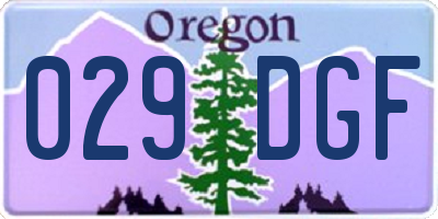 OR license plate 029DGF