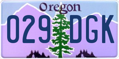OR license plate 029DGK