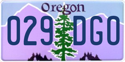 OR license plate 029DGO