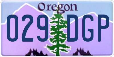 OR license plate 029DGP