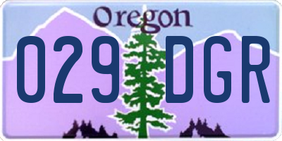 OR license plate 029DGR