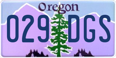 OR license plate 029DGS