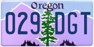 OR license plate 029DGT