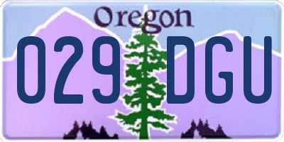 OR license plate 029DGU