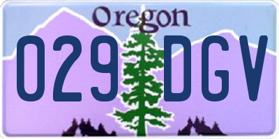 OR license plate 029DGV