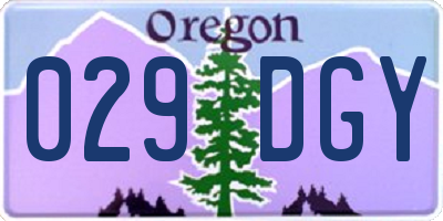 OR license plate 029DGY