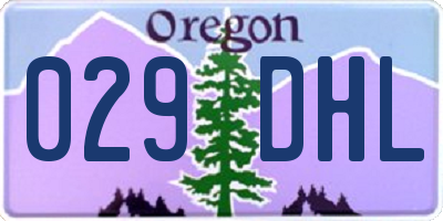 OR license plate 029DHL