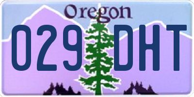 OR license plate 029DHT