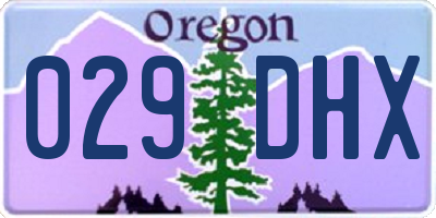 OR license plate 029DHX