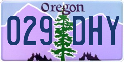 OR license plate 029DHY