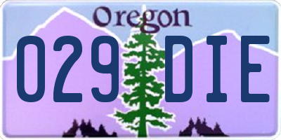 OR license plate 029DIE