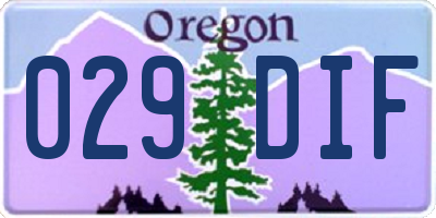 OR license plate 029DIF