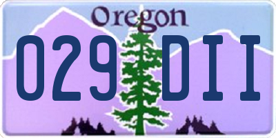 OR license plate 029DII
