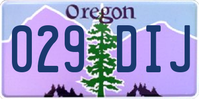 OR license plate 029DIJ